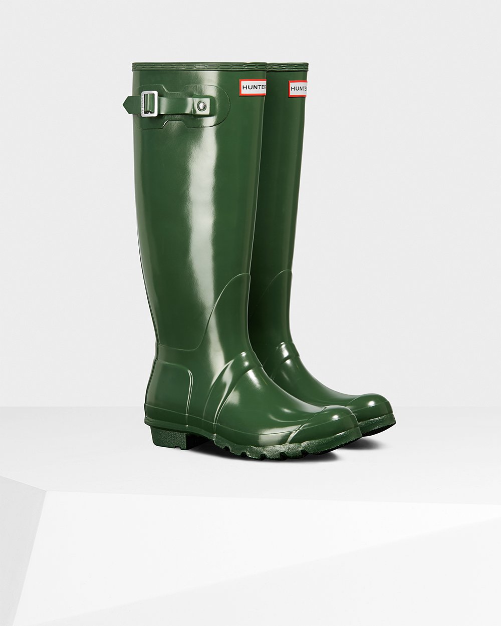 Botas de Lluvia Altas Hunter Mujer - Original Gloss - Verdes - MJOERYD-03